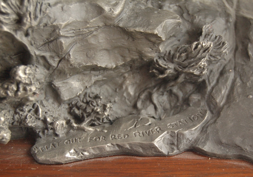 Michael Boyett "Flat Out For Red River Station" Pewter Sculpture