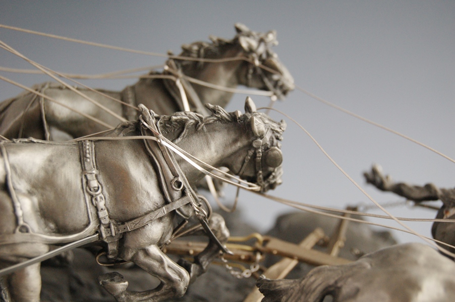 Michael Boyett "Flat Out For Red River Station" Pewter Sculpture