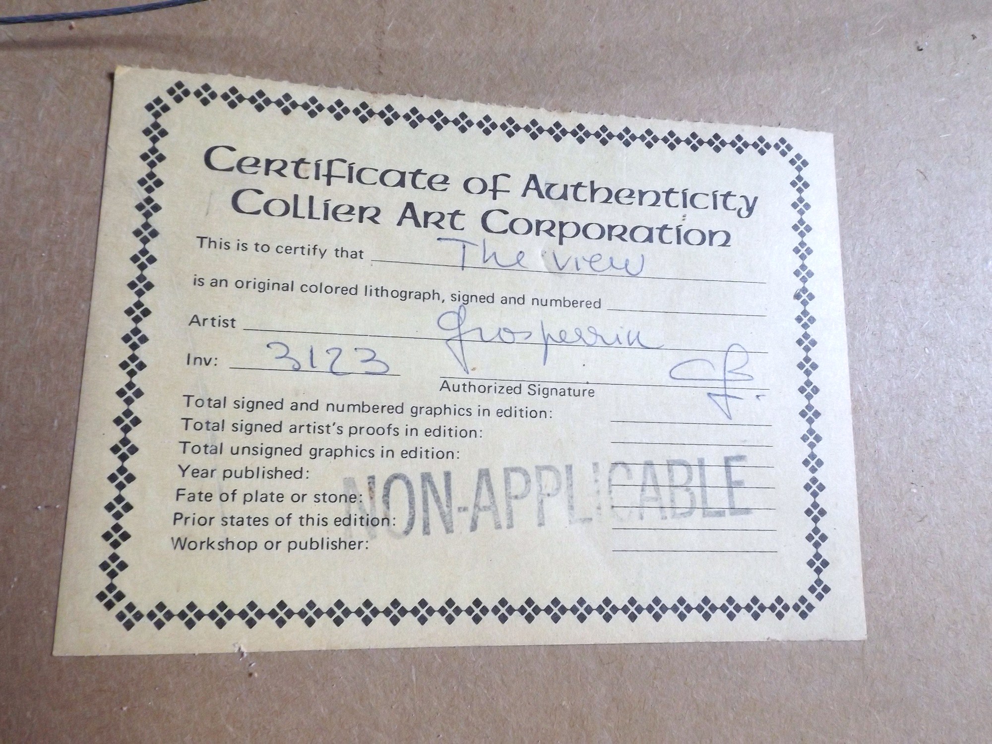 Signed and Numbered Parisian Lithograph