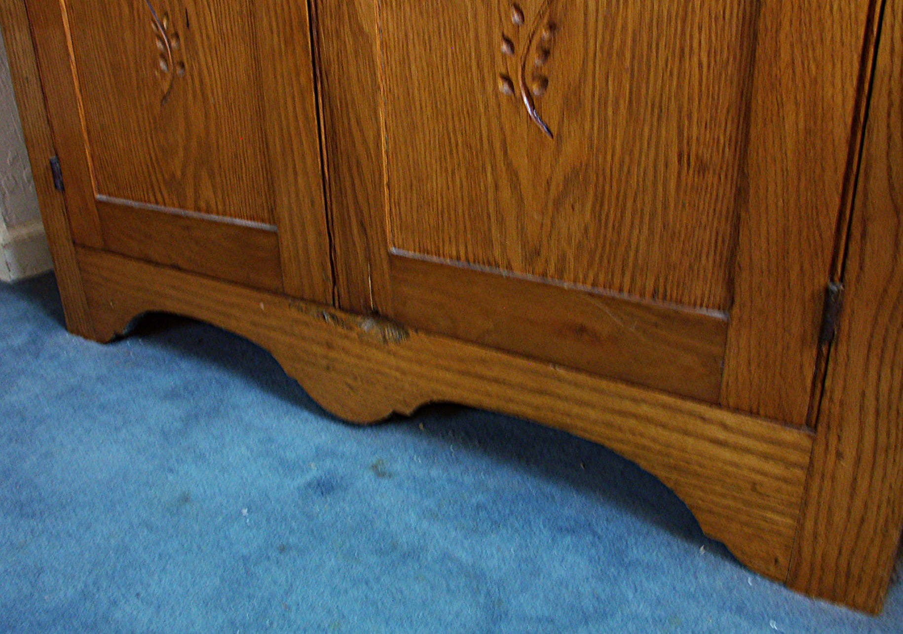 Antique Roll Top Oak Bakers Cabinet