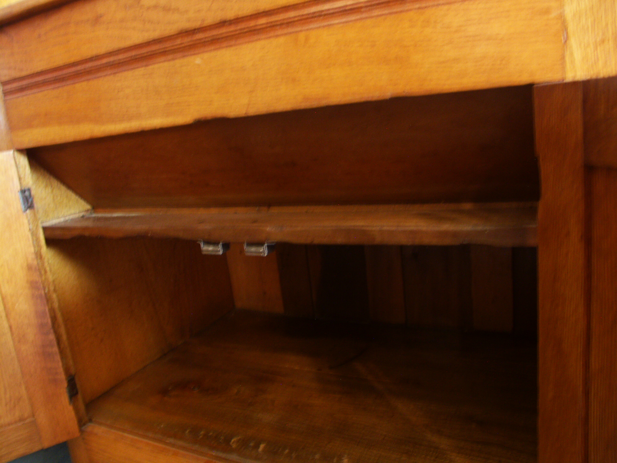 Antique Roll Top Oak Bakers Cabinet