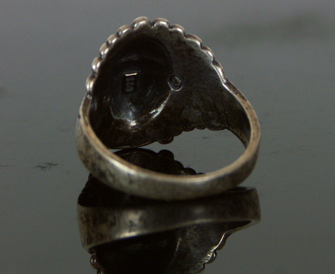 Sterling Silver Indian Head Ring w/Diamonds