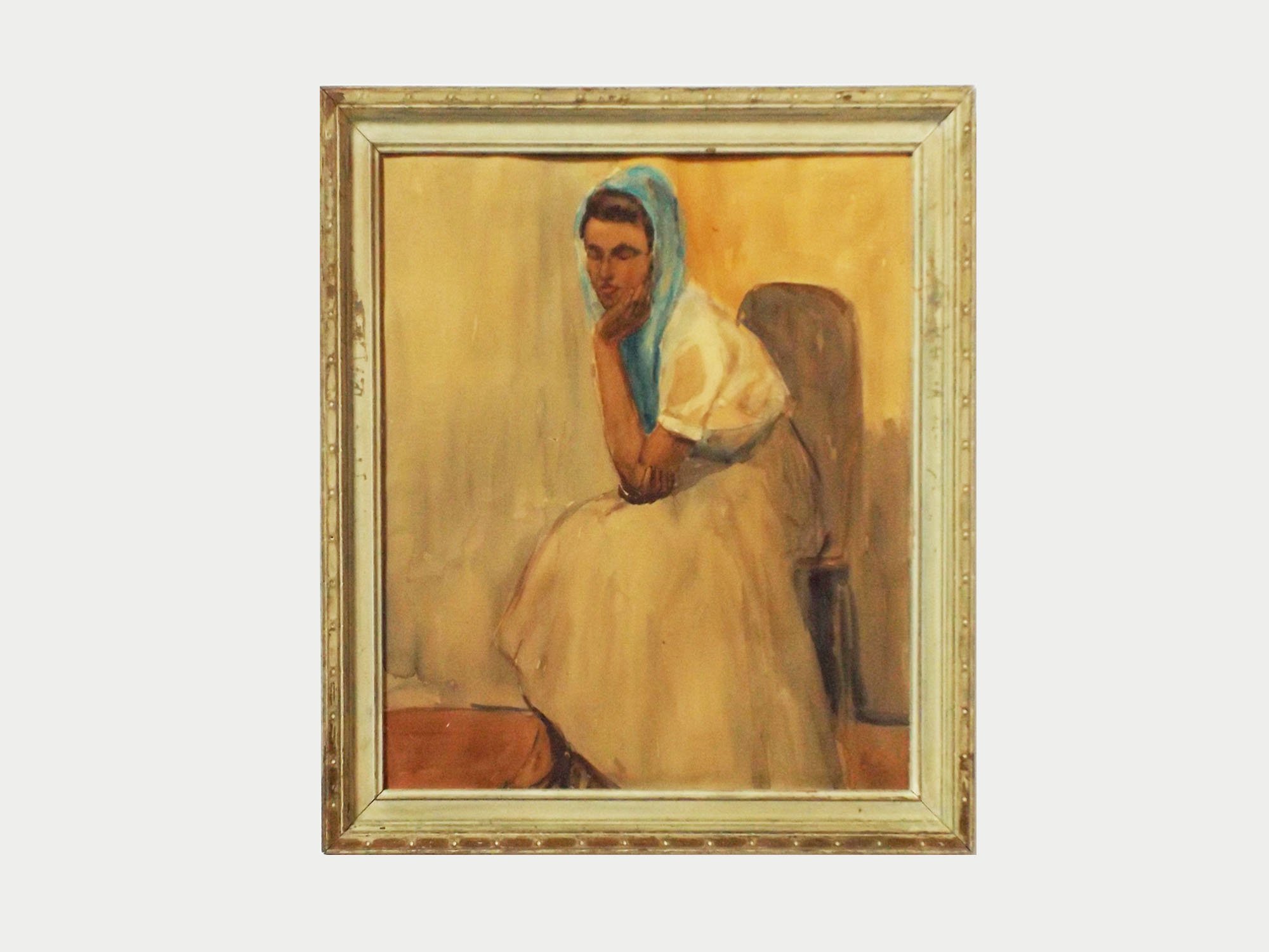 Signed Original Figural Watercolor