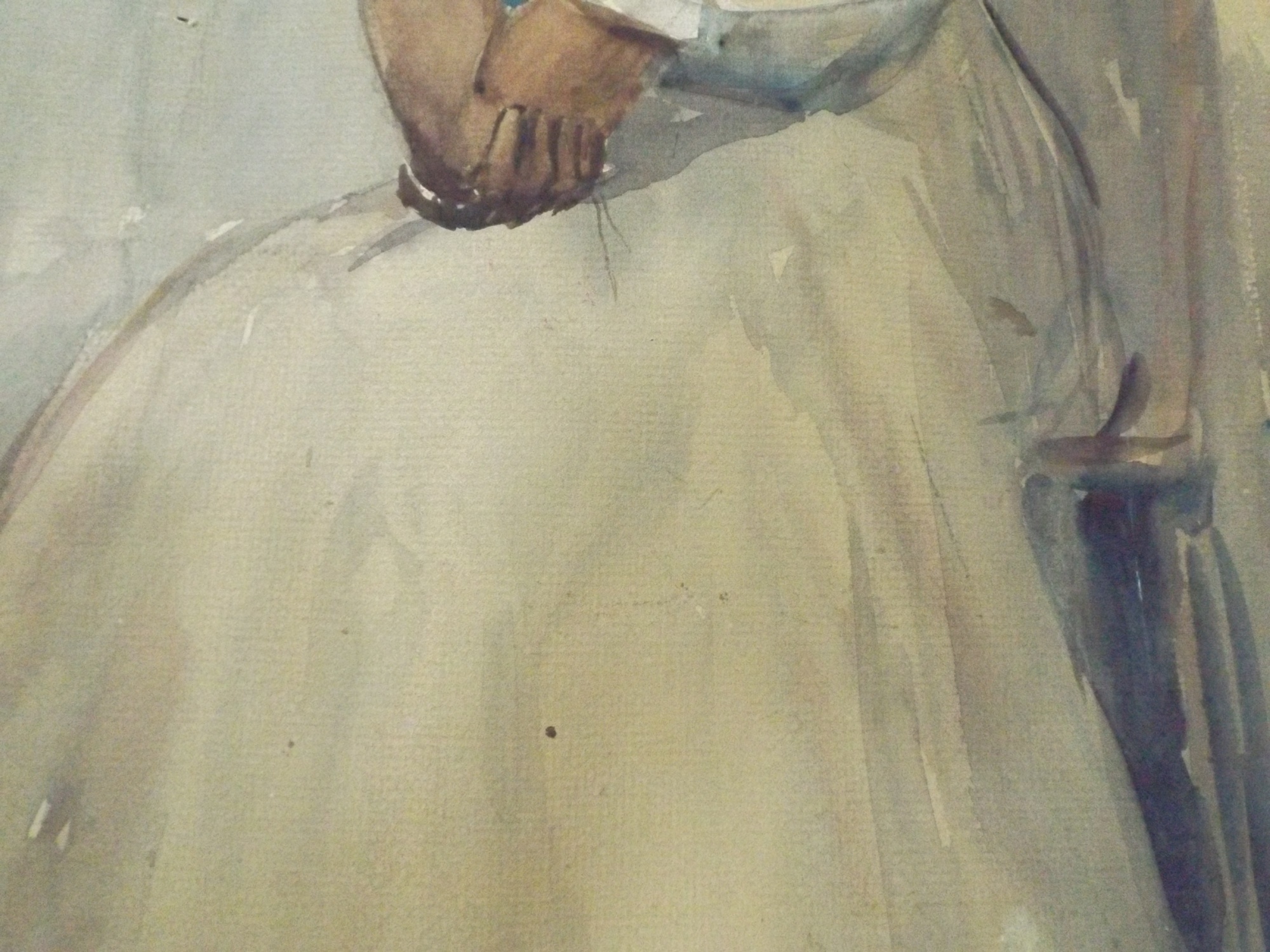 Signed Original Figural Watercolor