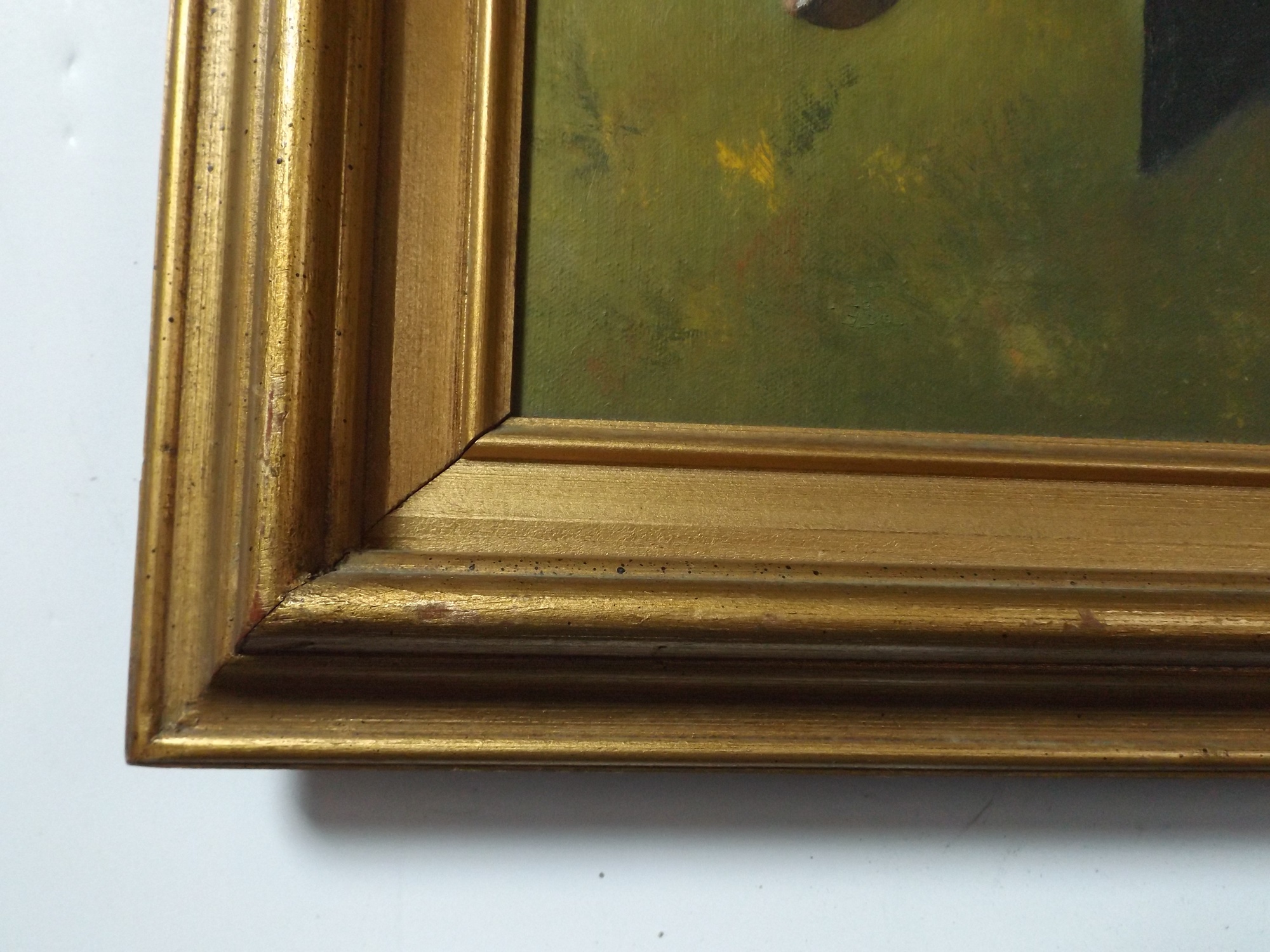 Signed Original Dog Portrait Oil Painting