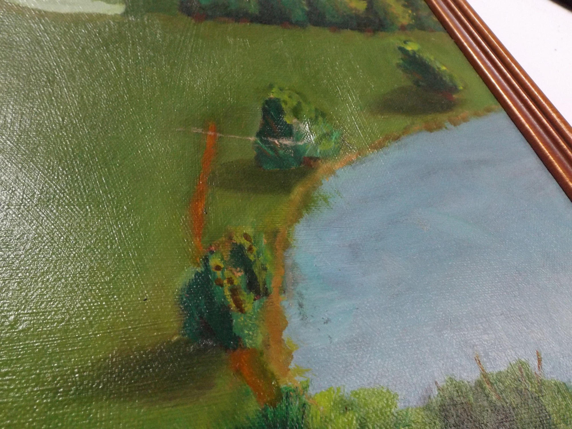 Signed Golf Course Oil Painting