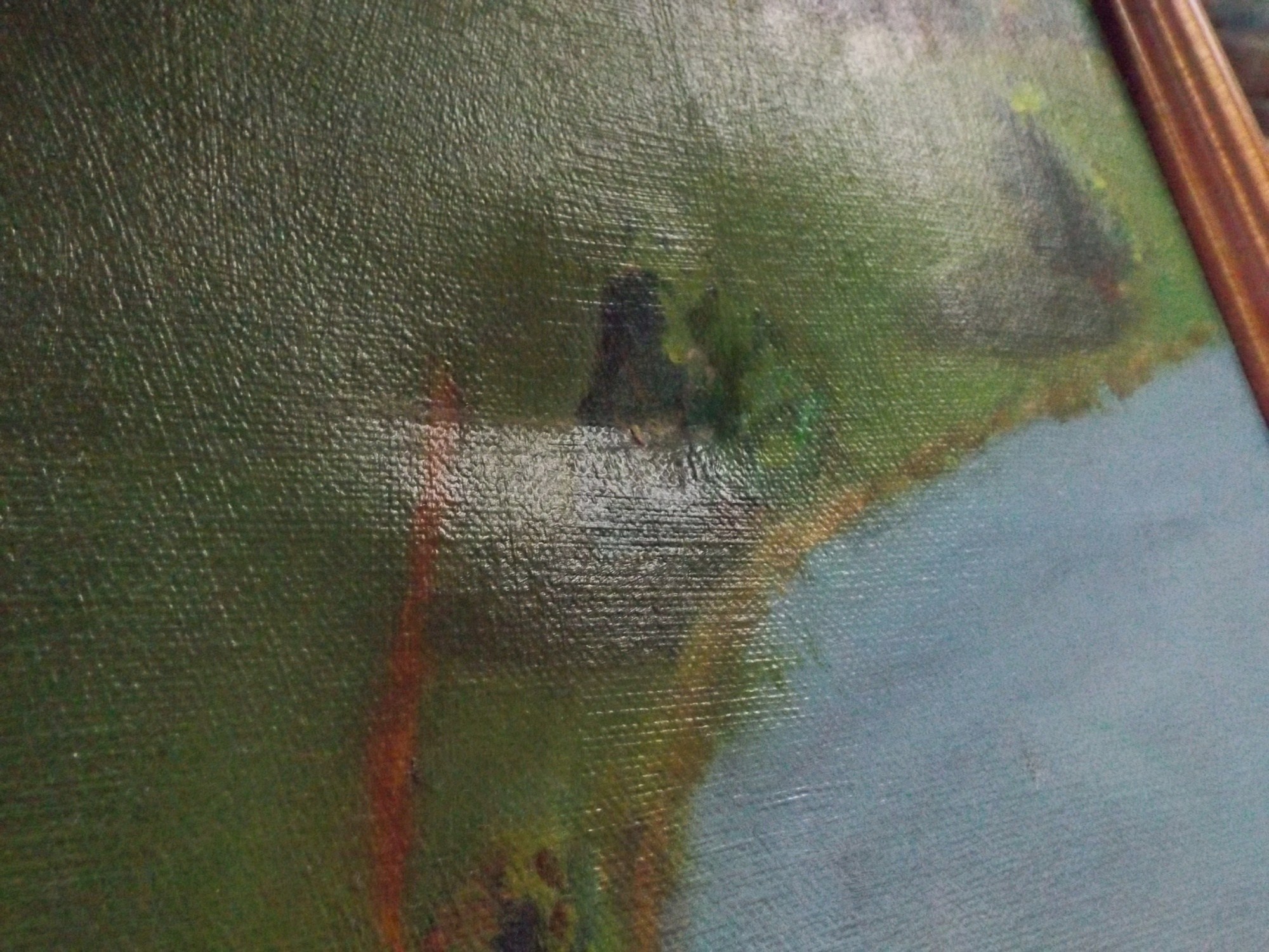 Signed Golf Course Oil Painting