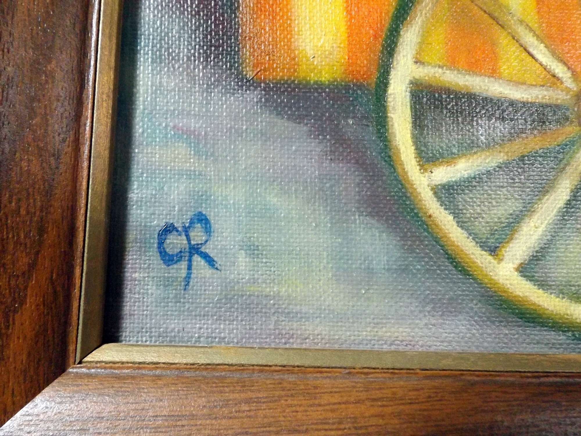 Signed Original Oil Painting of a Street Vendor