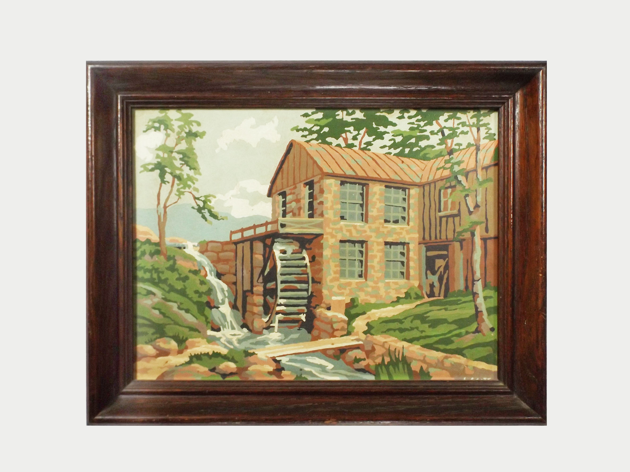 Paint-By-Numbers Mill Scene Oil Painting