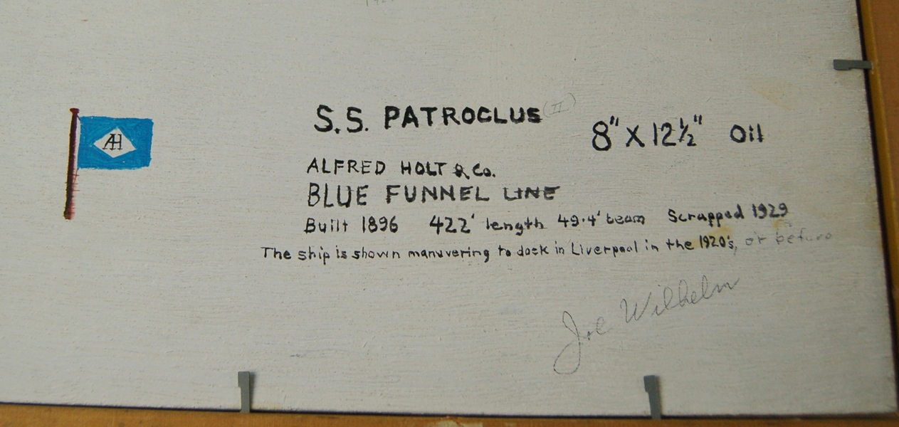 Joseph Wilhelm Original "S.S. Patroclus" Oil Painting