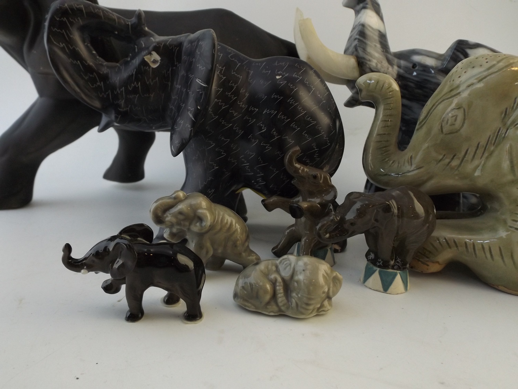 Stone and Ceramic Elephant Collection