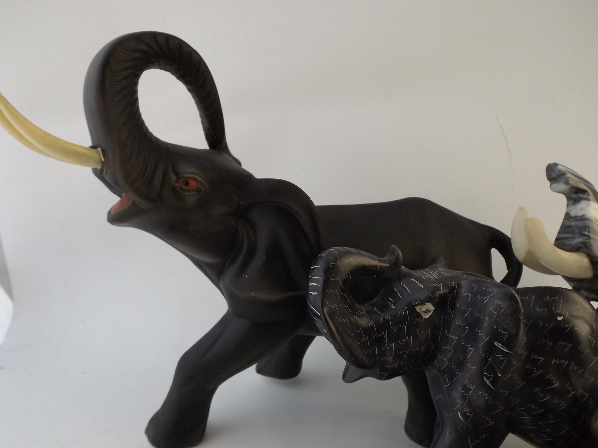 Stone and Ceramic Elephant Collection