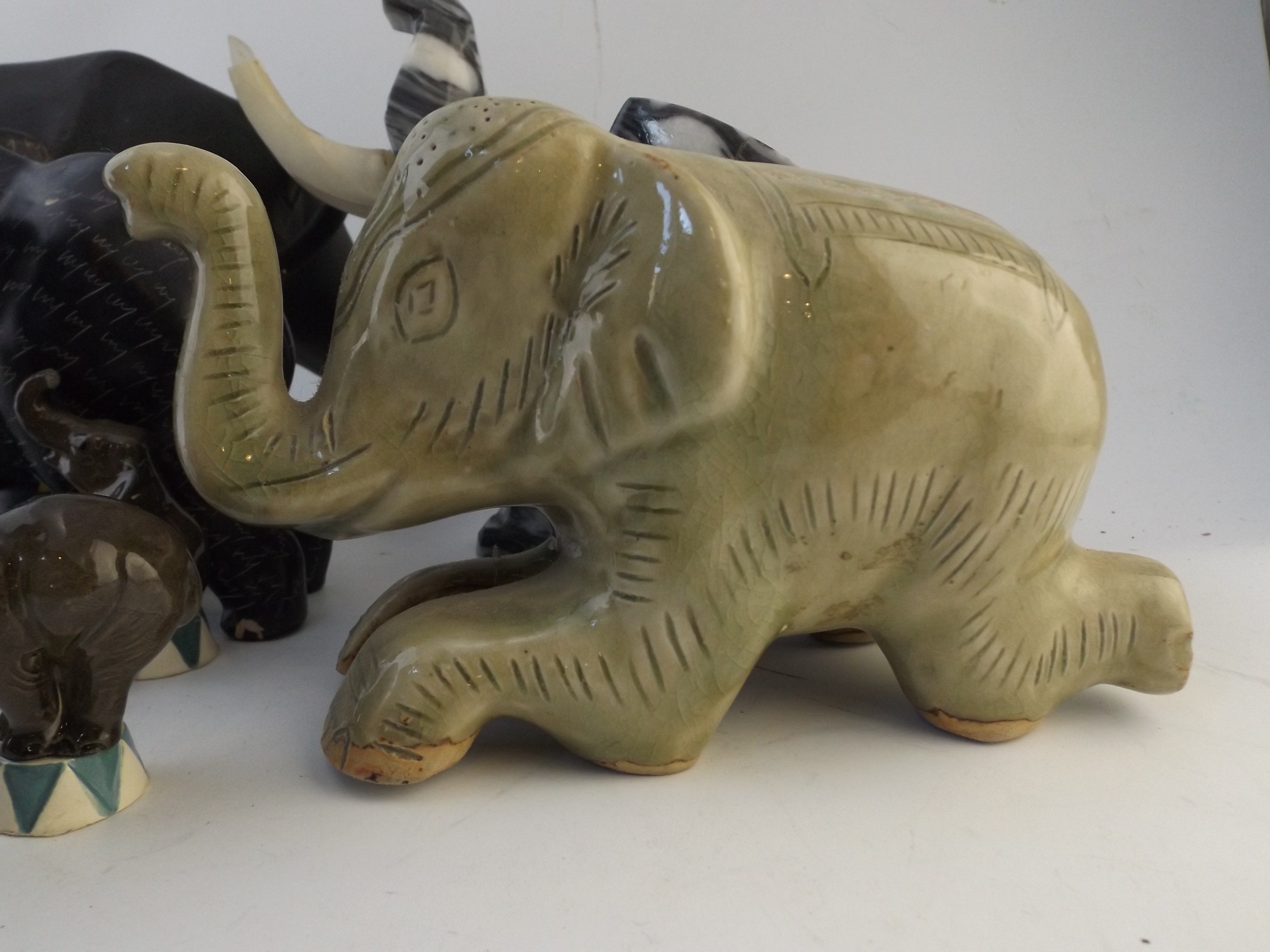 Stone and Ceramic Elephant Collection