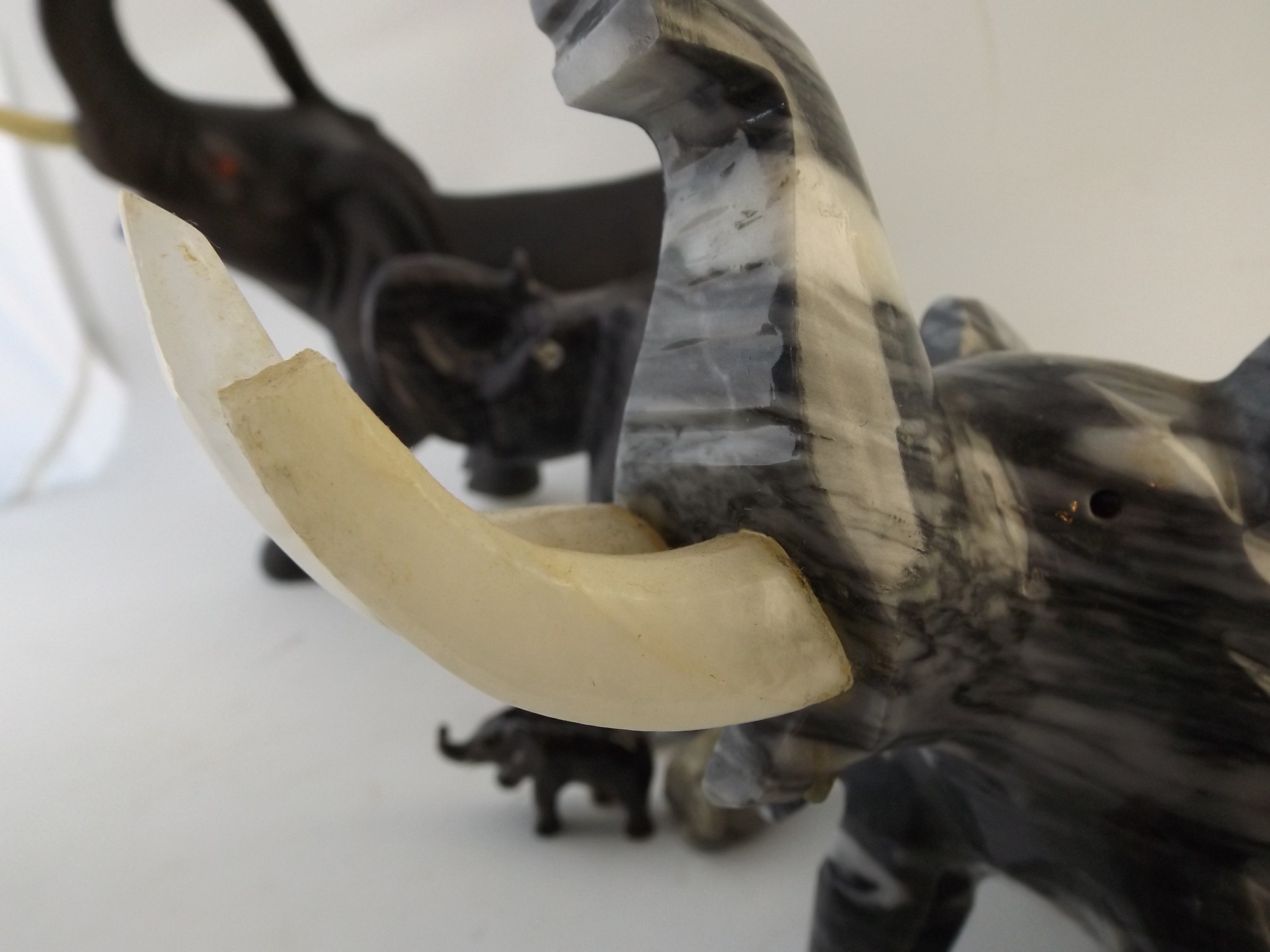Stone and Ceramic Elephant Collection