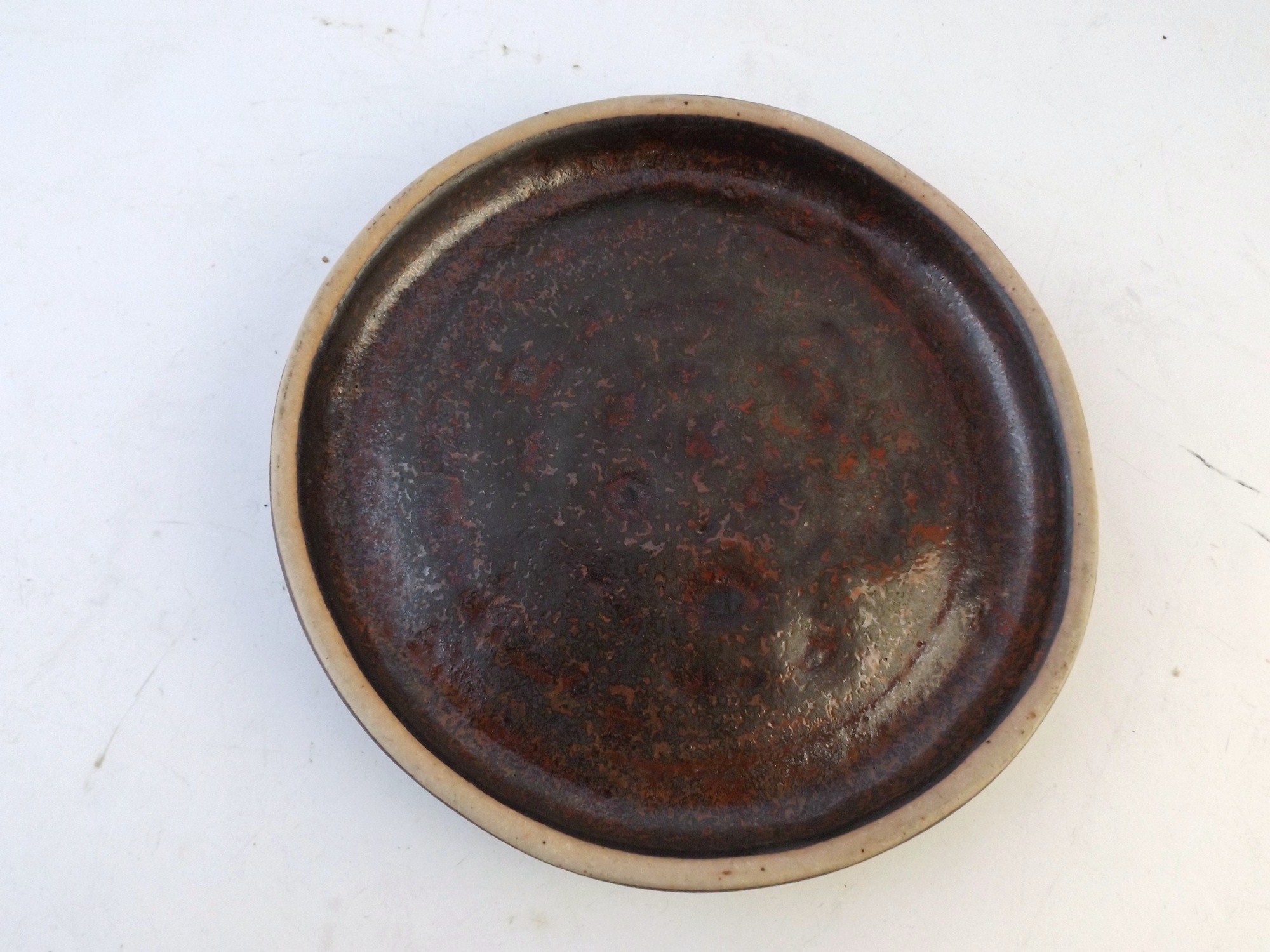 Brownware Pottery Plaque with Wheat Sheaf