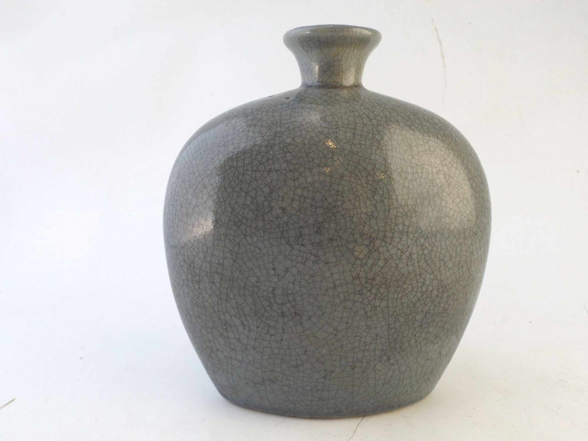 French Raku Vase with Goldfinch