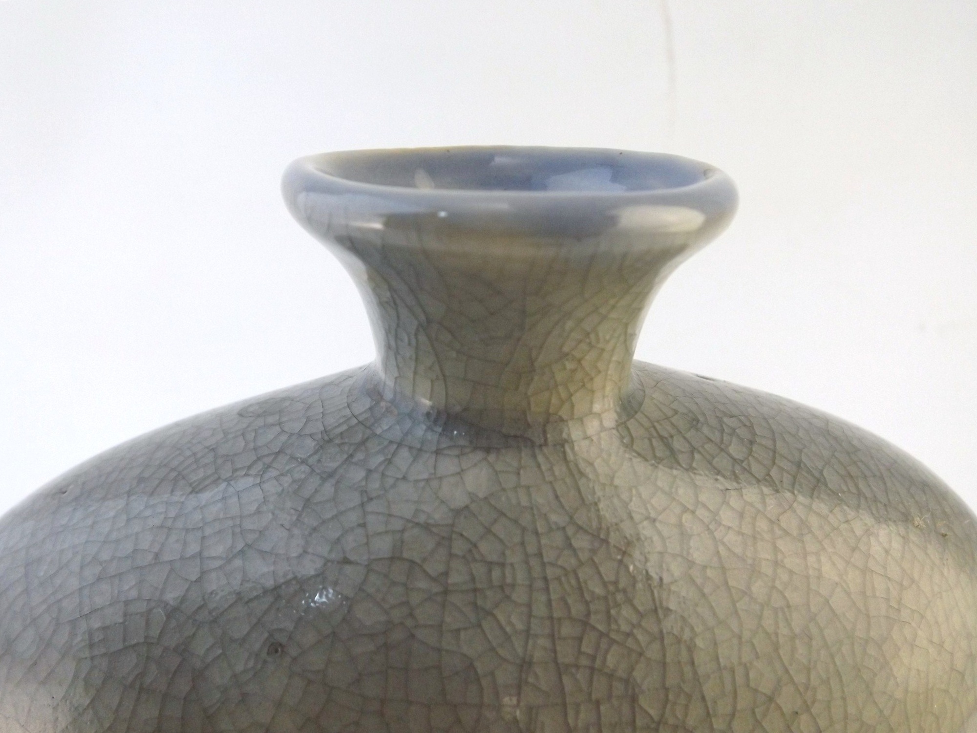 French Raku Vase with Goldfinch
