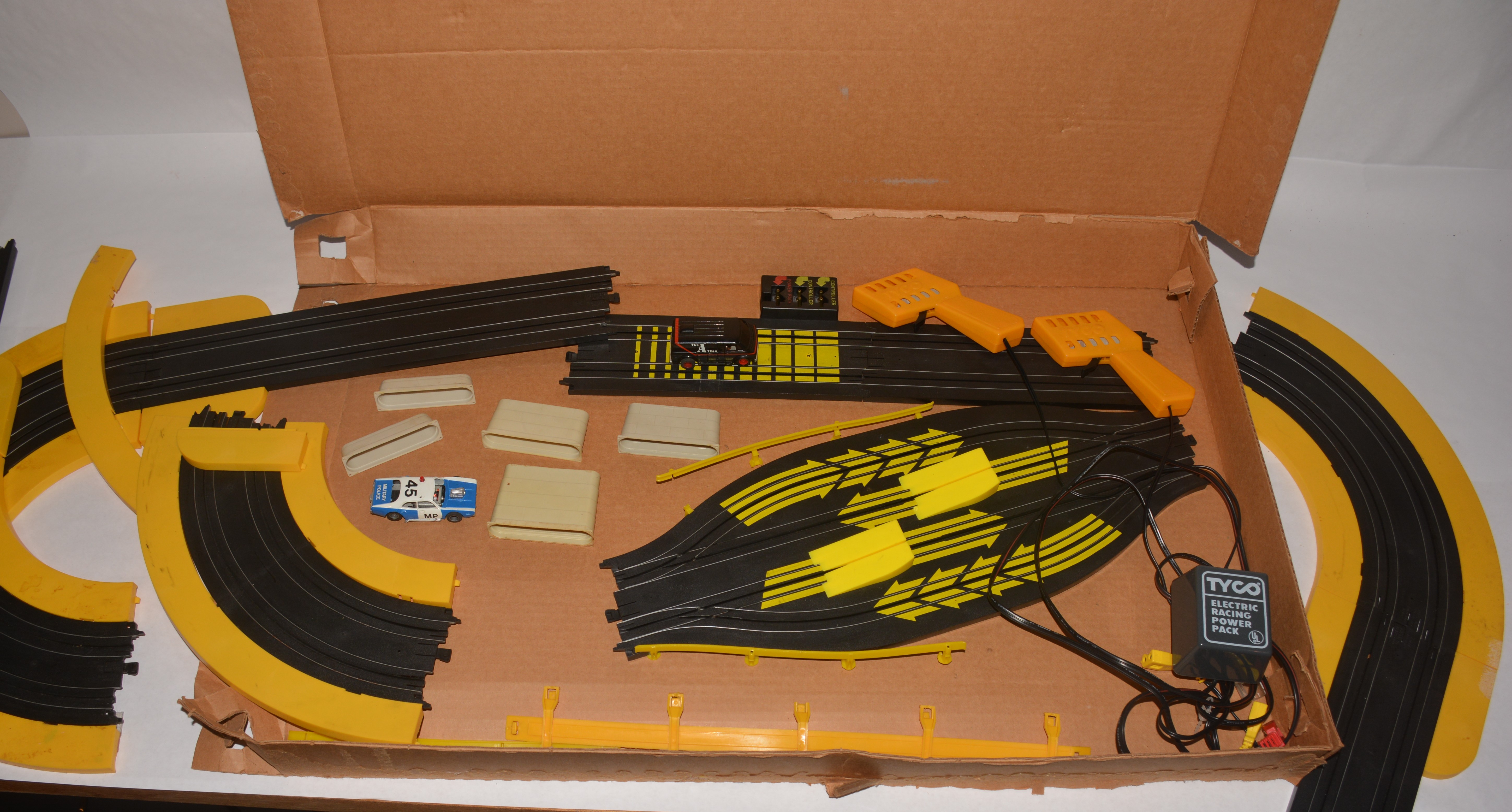 Vintage 1966 Strombecker and 1983 A-Team Electric Race Tracks