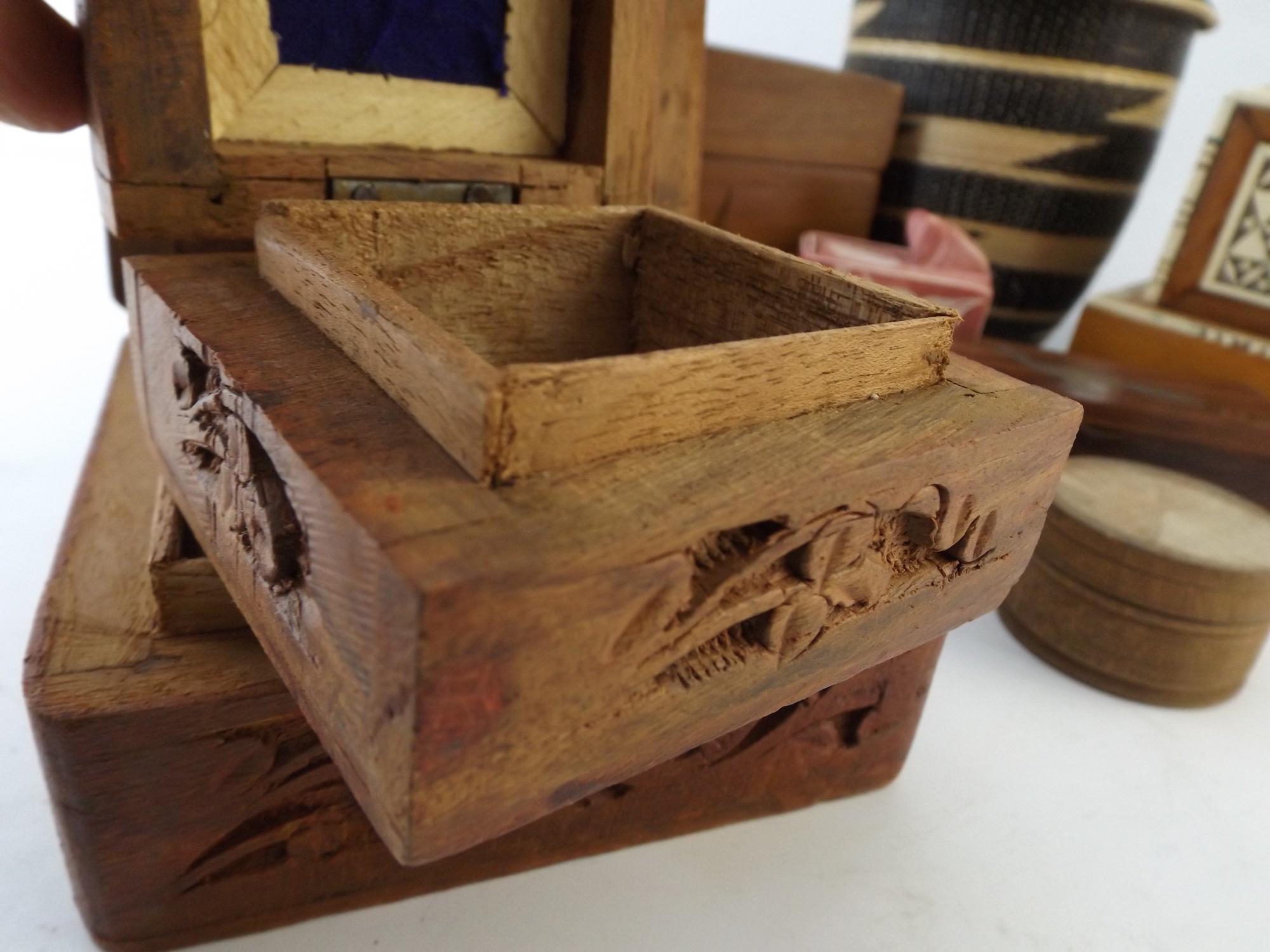 Inlaid Wooden Boxes and Rwandan Woven Basket