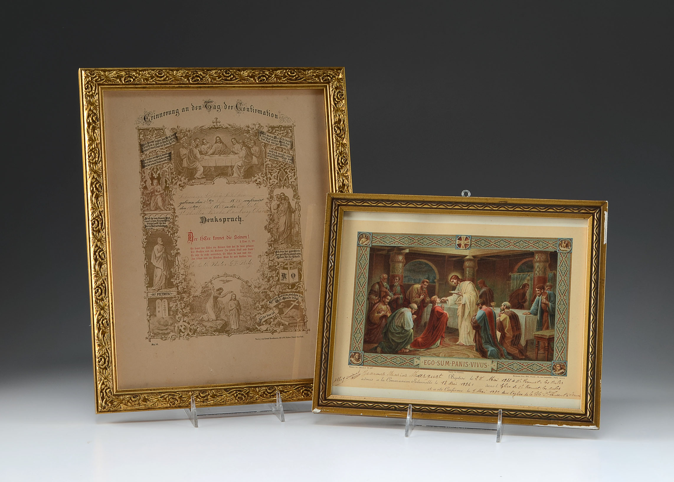 Pair of Framed of Confirmation Records