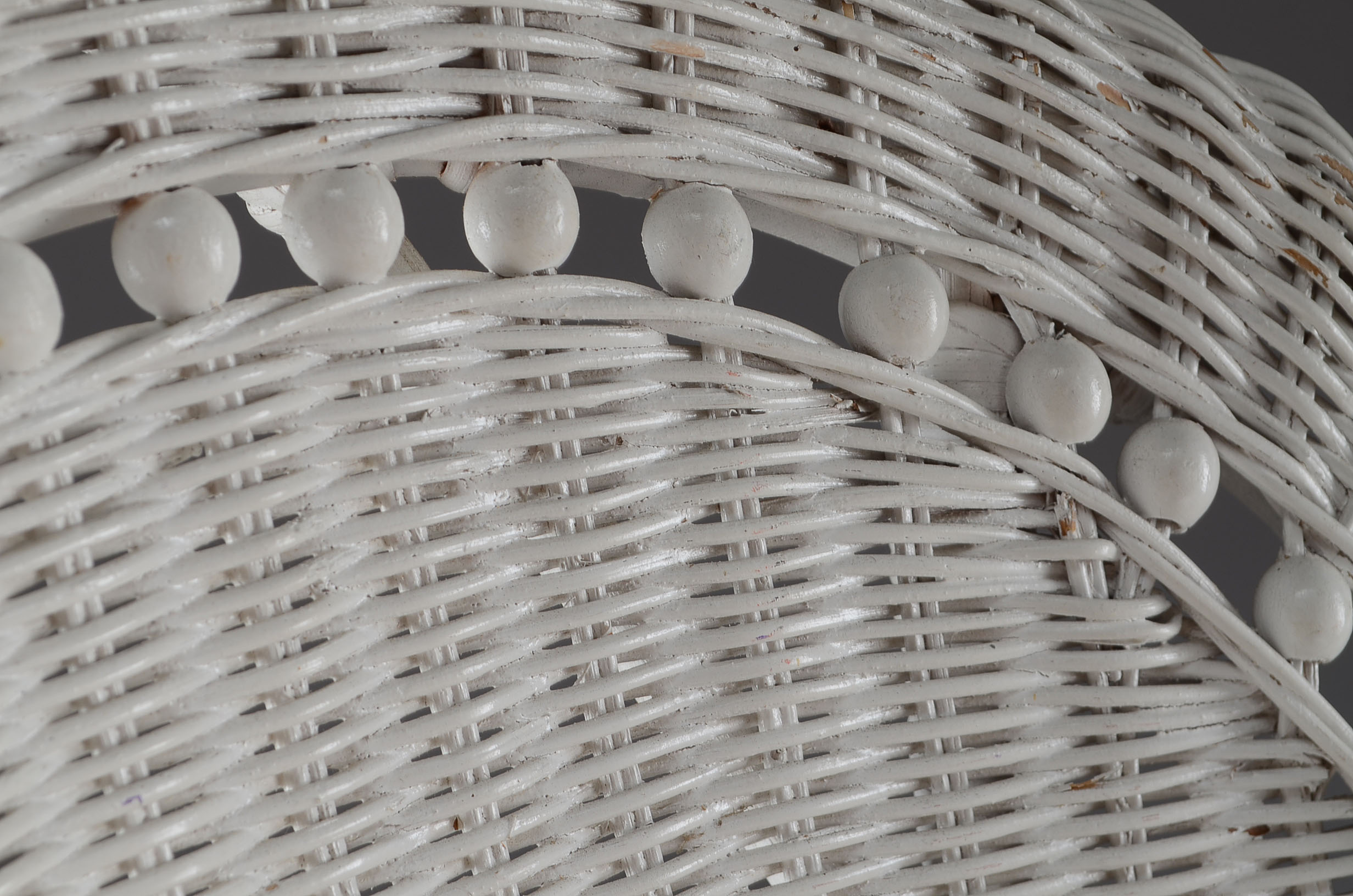 Child's White Wicker Rocking Chair