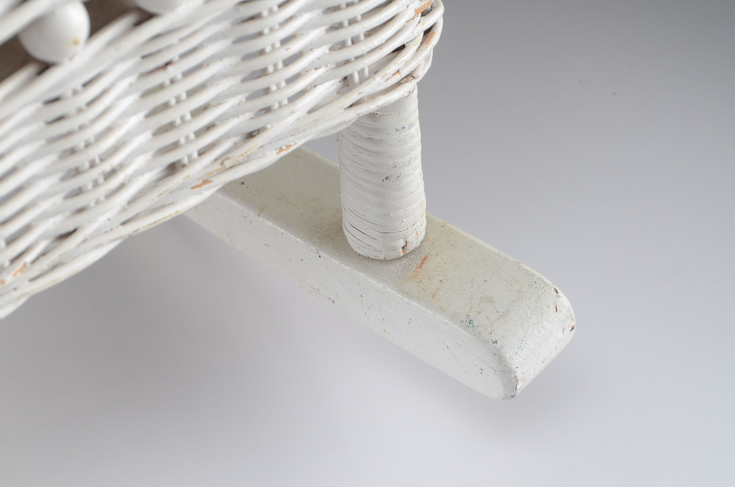 Child's White Wicker Rocking Chair