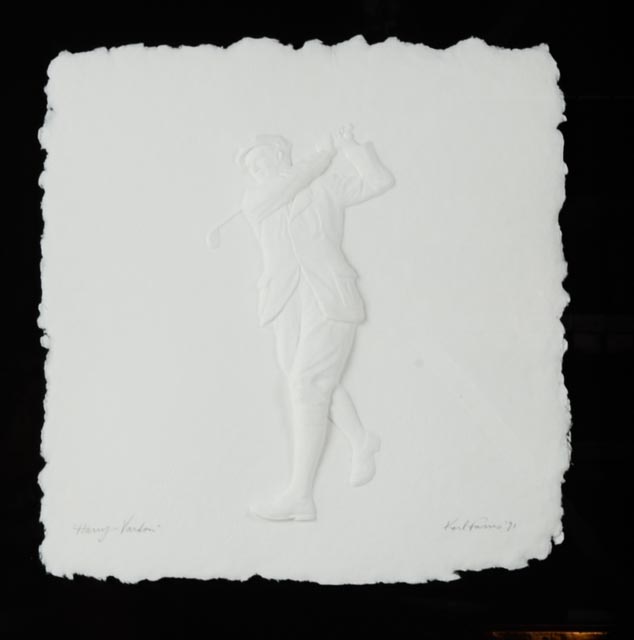 Original Karl Farris "Harry Vardon" Framed Paper Pulp Relief