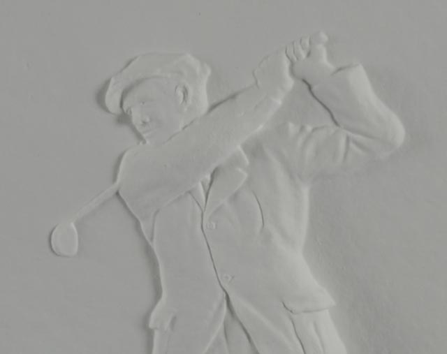 Original Karl Farris "Harry Vardon" Framed Paper Pulp Relief