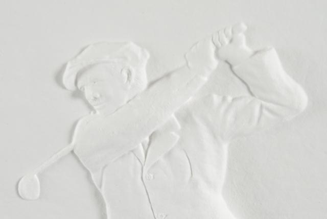 Original Karl Farris "Harry Vardon" Framed Paper Pulp Relief