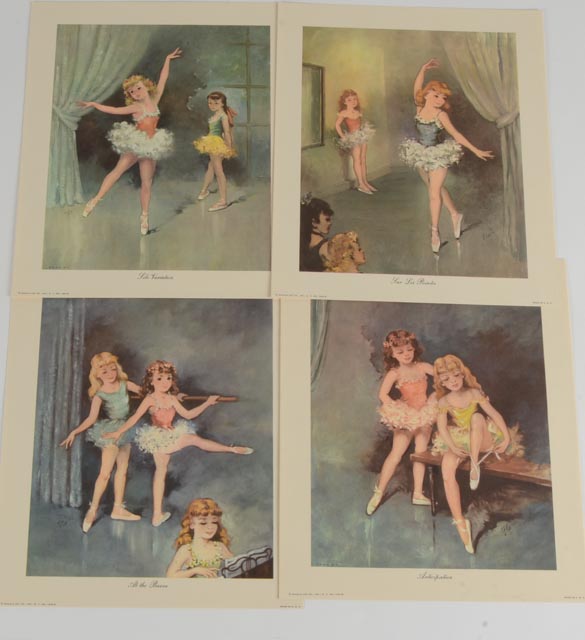 Four Donald Art Company Ballet Photo Offset Lithograph Prints