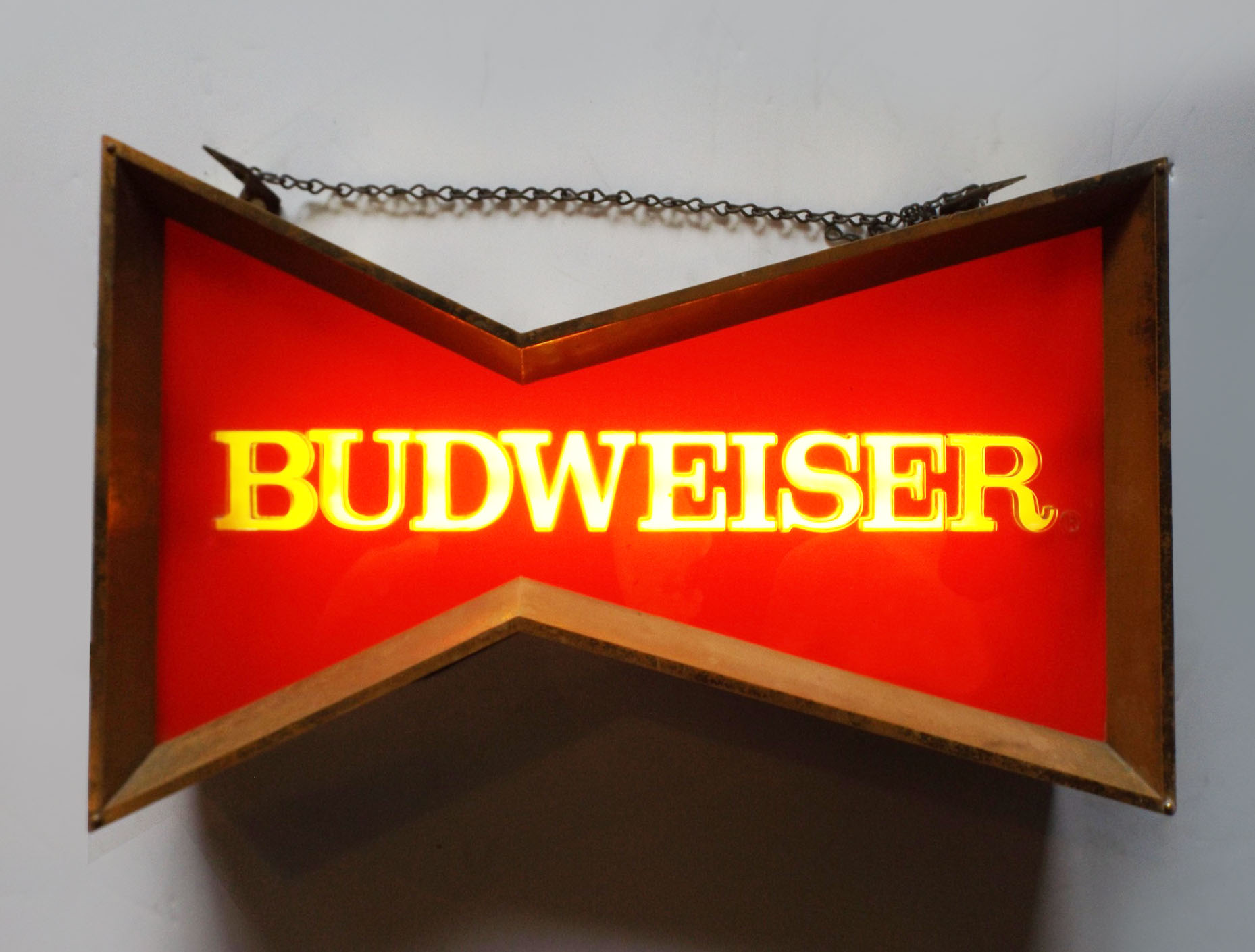 Vintage Budweiser Lighted Bow Tie Window Advertising Sign