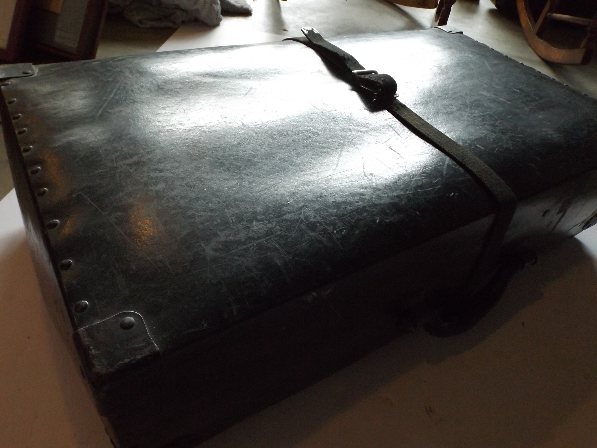 Black Fiberboard Storage Trunk