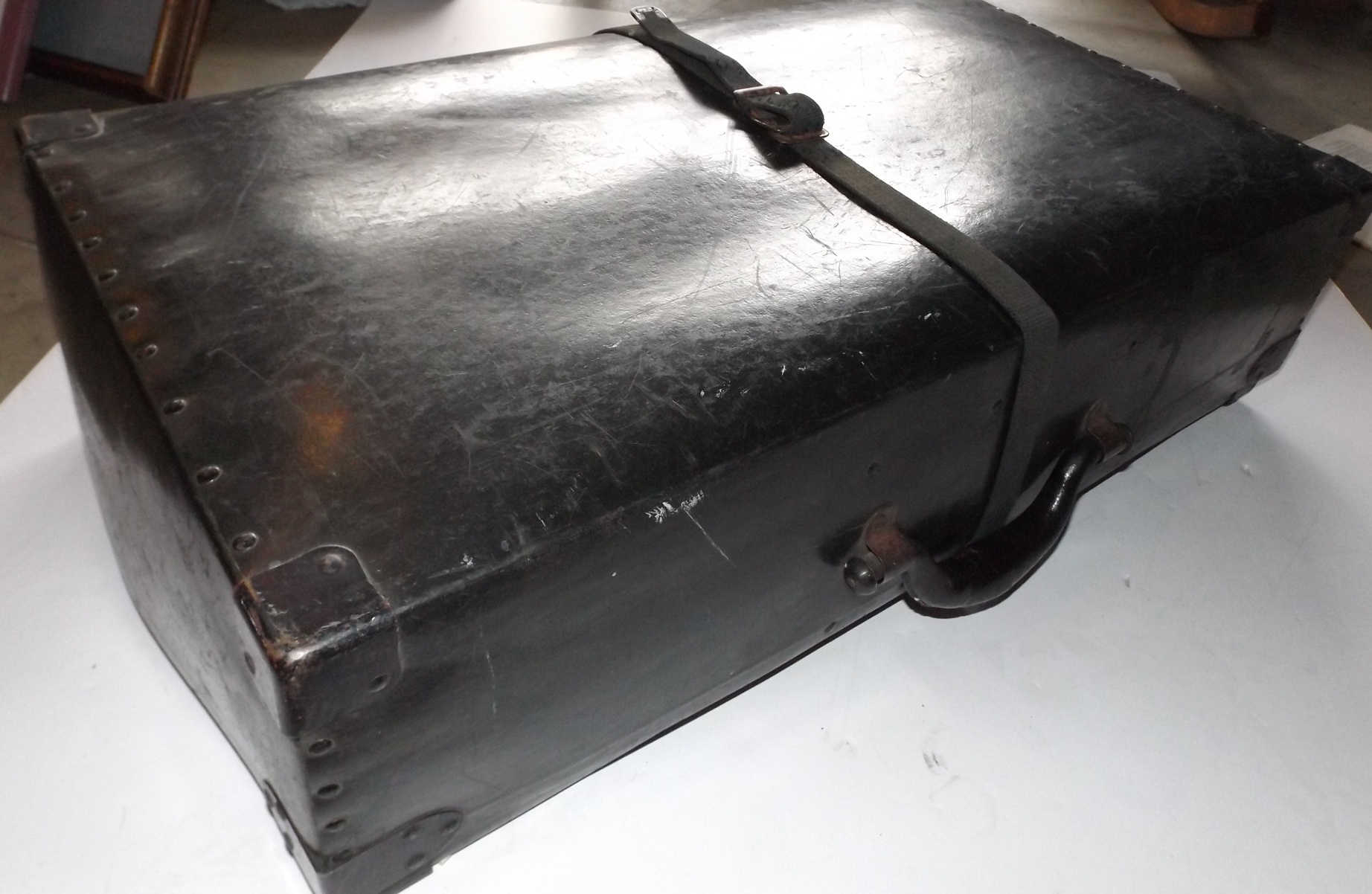 Black Fiberboard Storage Trunk