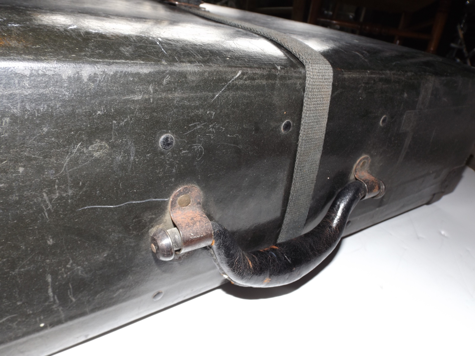 Black Fiberboard Storage Trunk