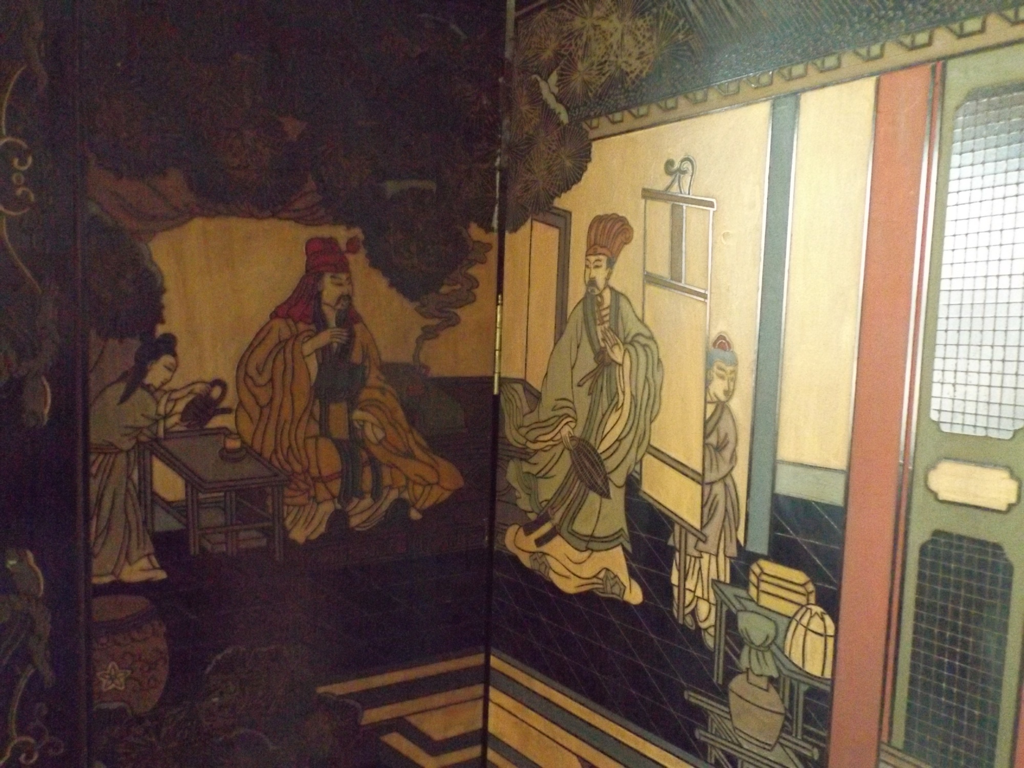 Oriental Four-Panel Folding Screen