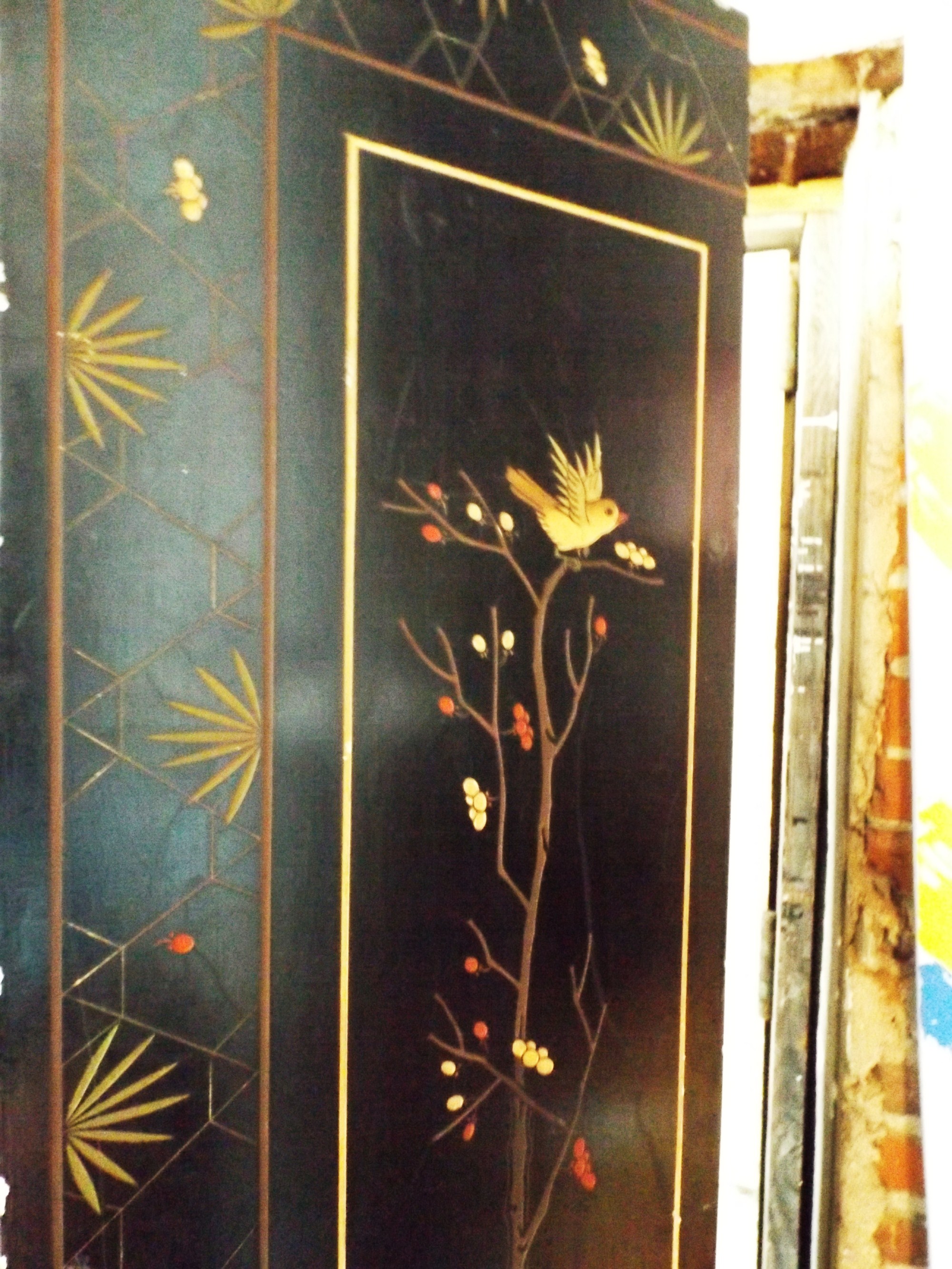 Oriental Four-Panel Folding Screen
