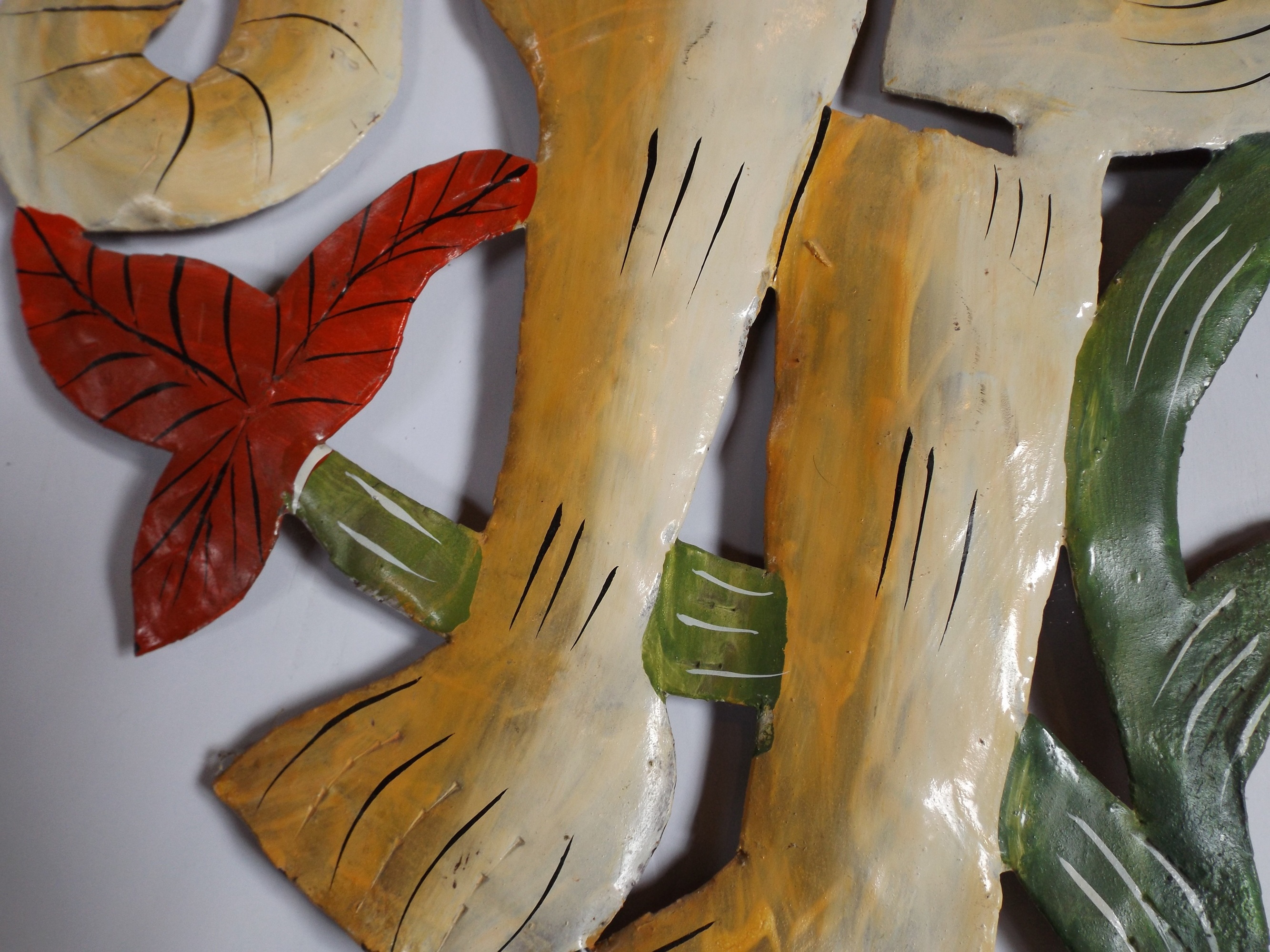 Painted Metal Elephant Wall Sculpture