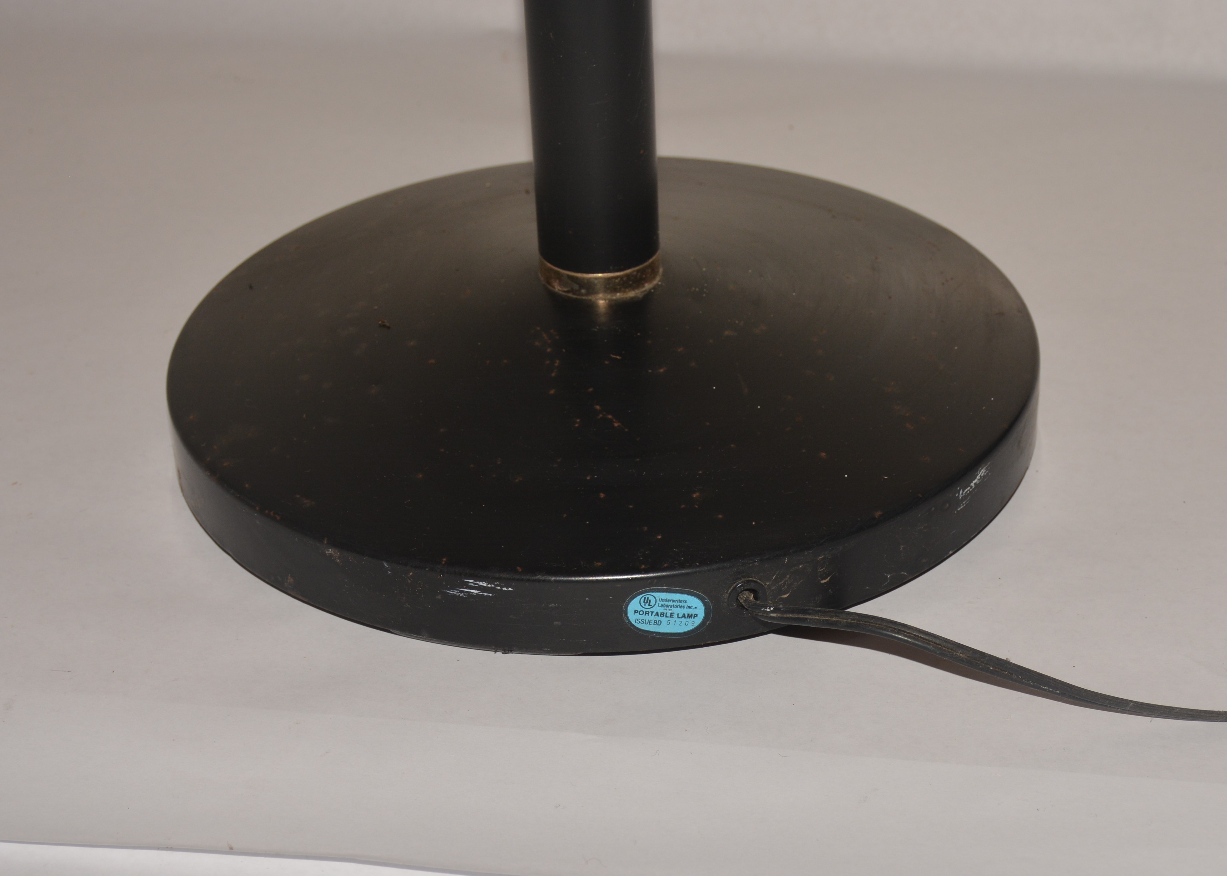 Elegant Tall Floor Lamp in Black with Gold Accents 