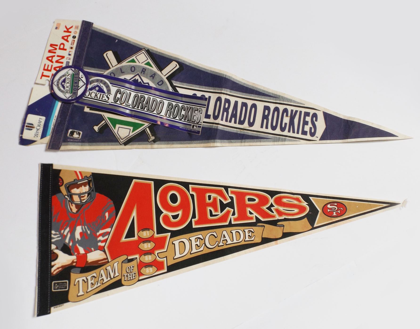 Colorado Rockies and San Francisco 49ers Pennants