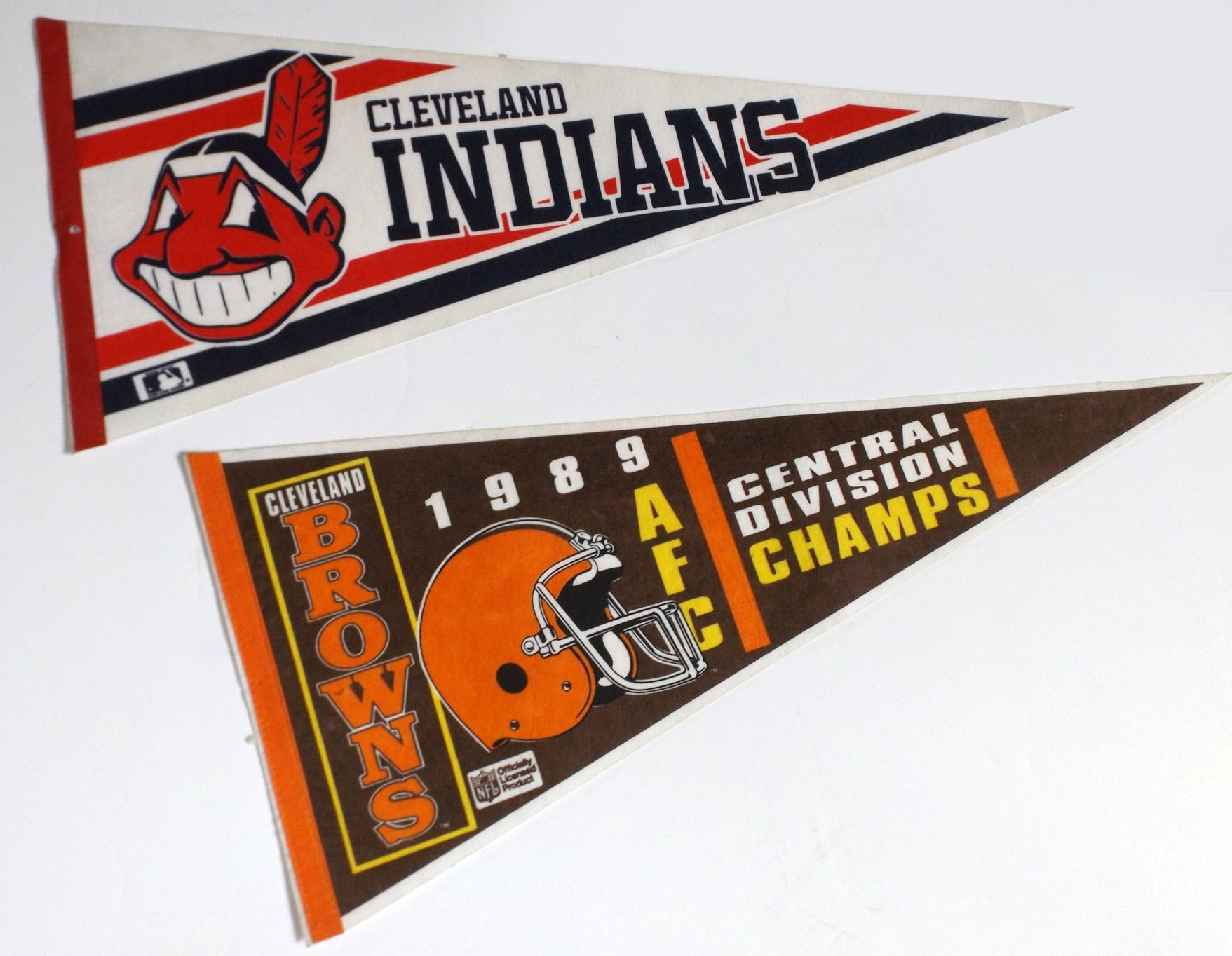 Retro Cleveland Indians and Cleveland Browns Pennants
