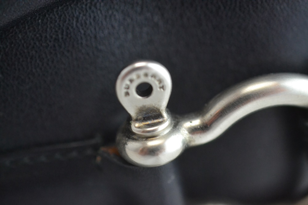 Burberry "BQGINNY" Black Leather Half Moon Style Handbag