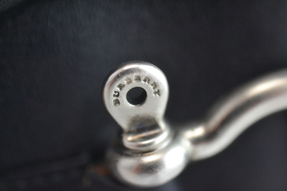 Burberry "BQGINNY" Black Leather Half Moon Style Handbag