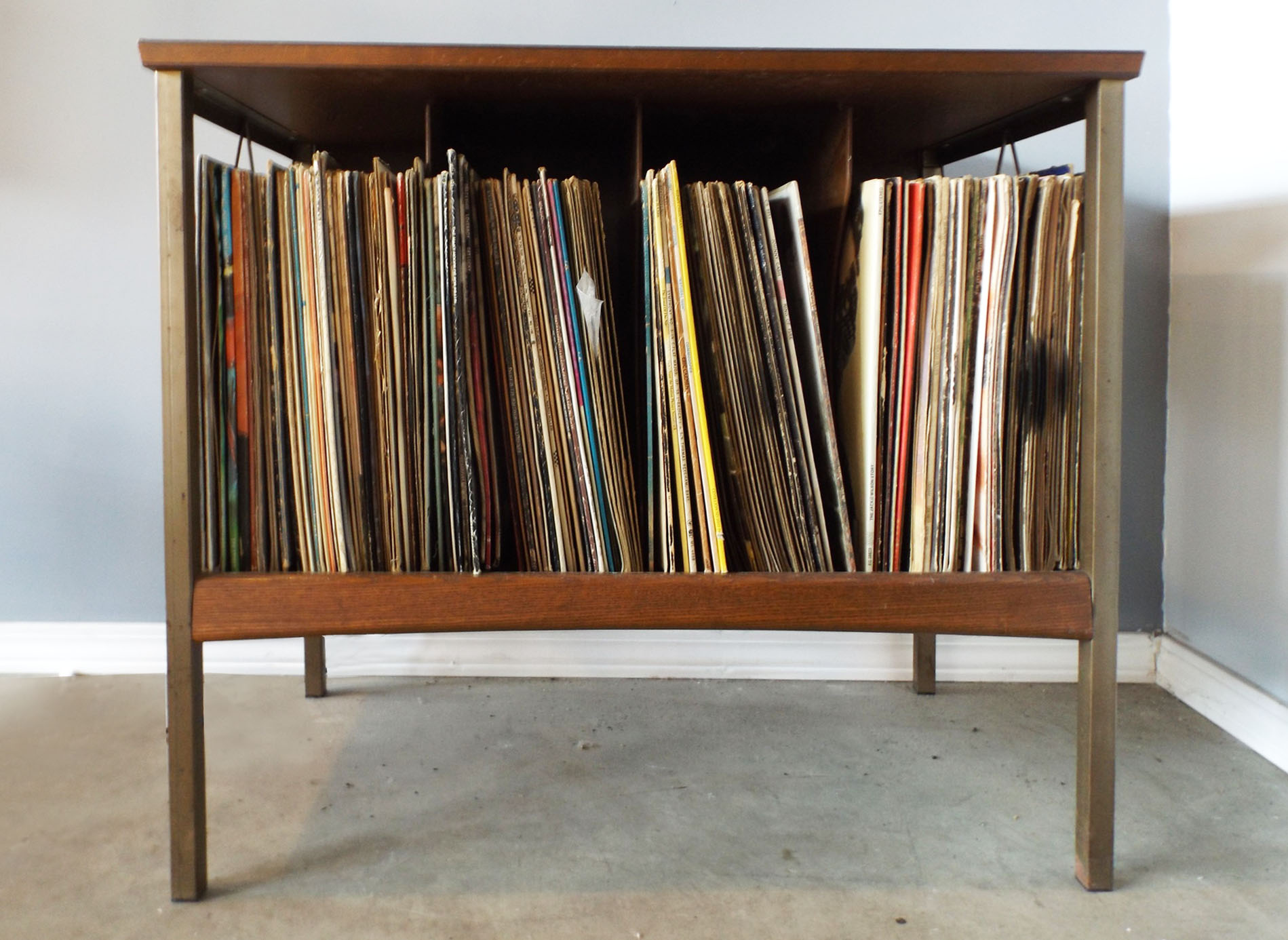 Mid Century Shelf with Albums