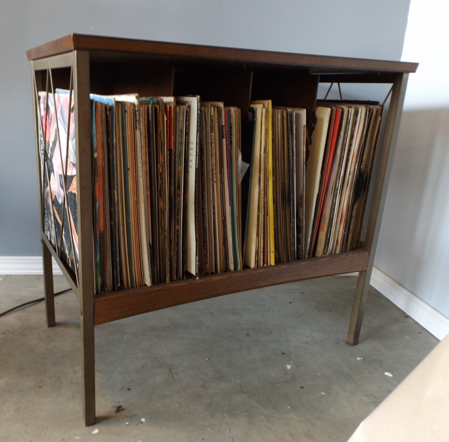 Mid Century Shelf with Albums