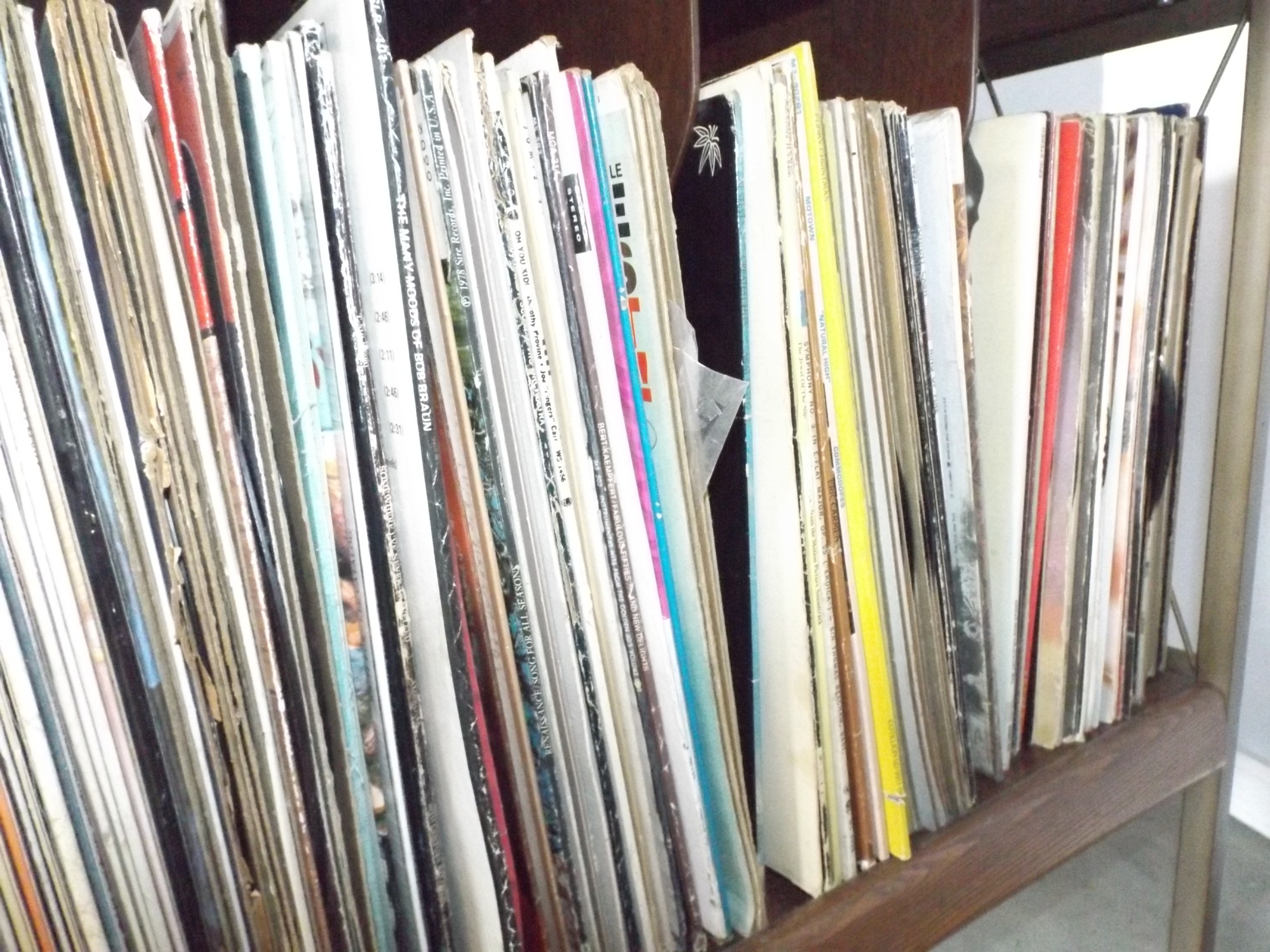 Mid Century Shelf with Albums