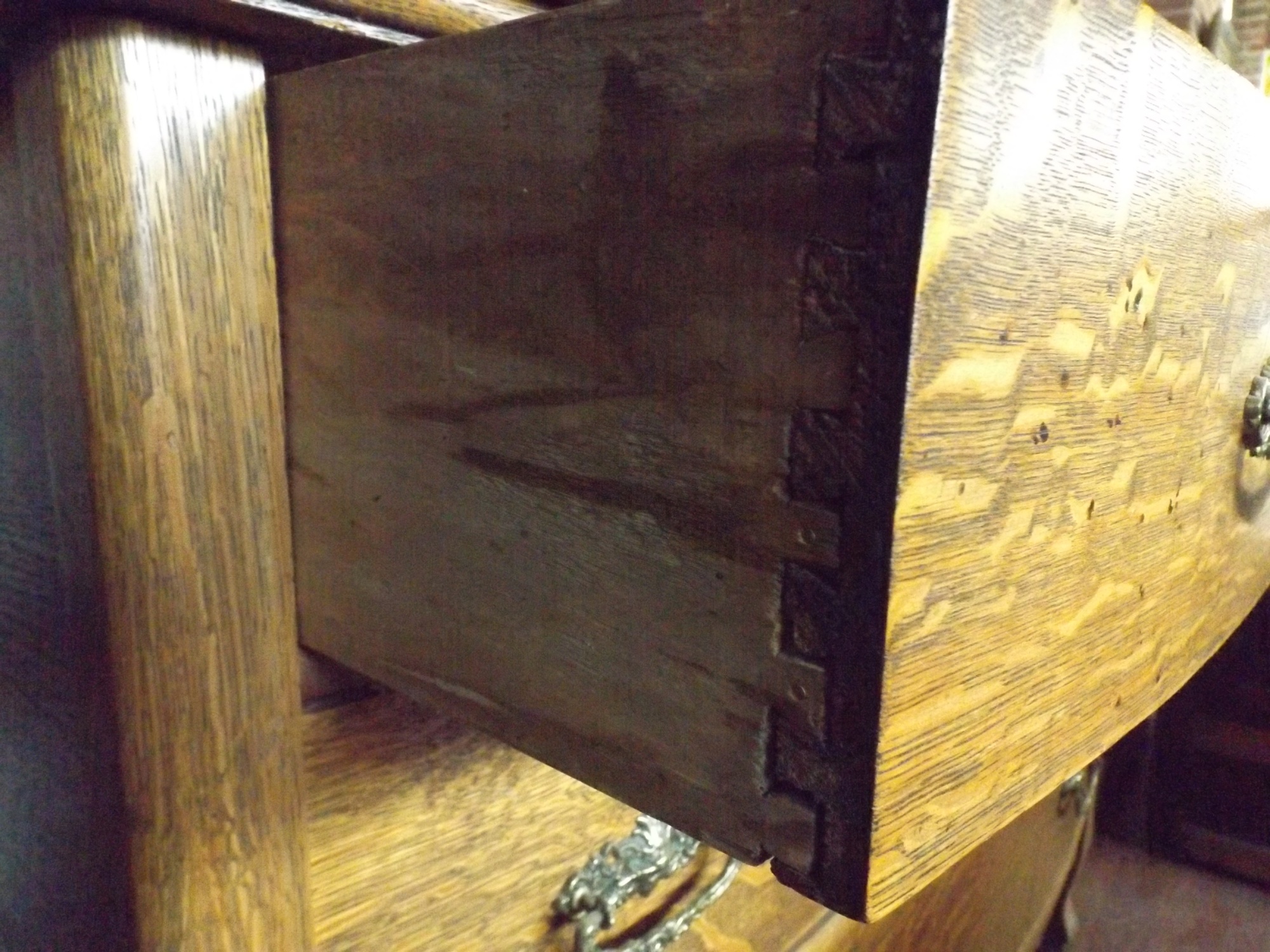 Victorian Golden Oak Wishbone Mirrored Dresser