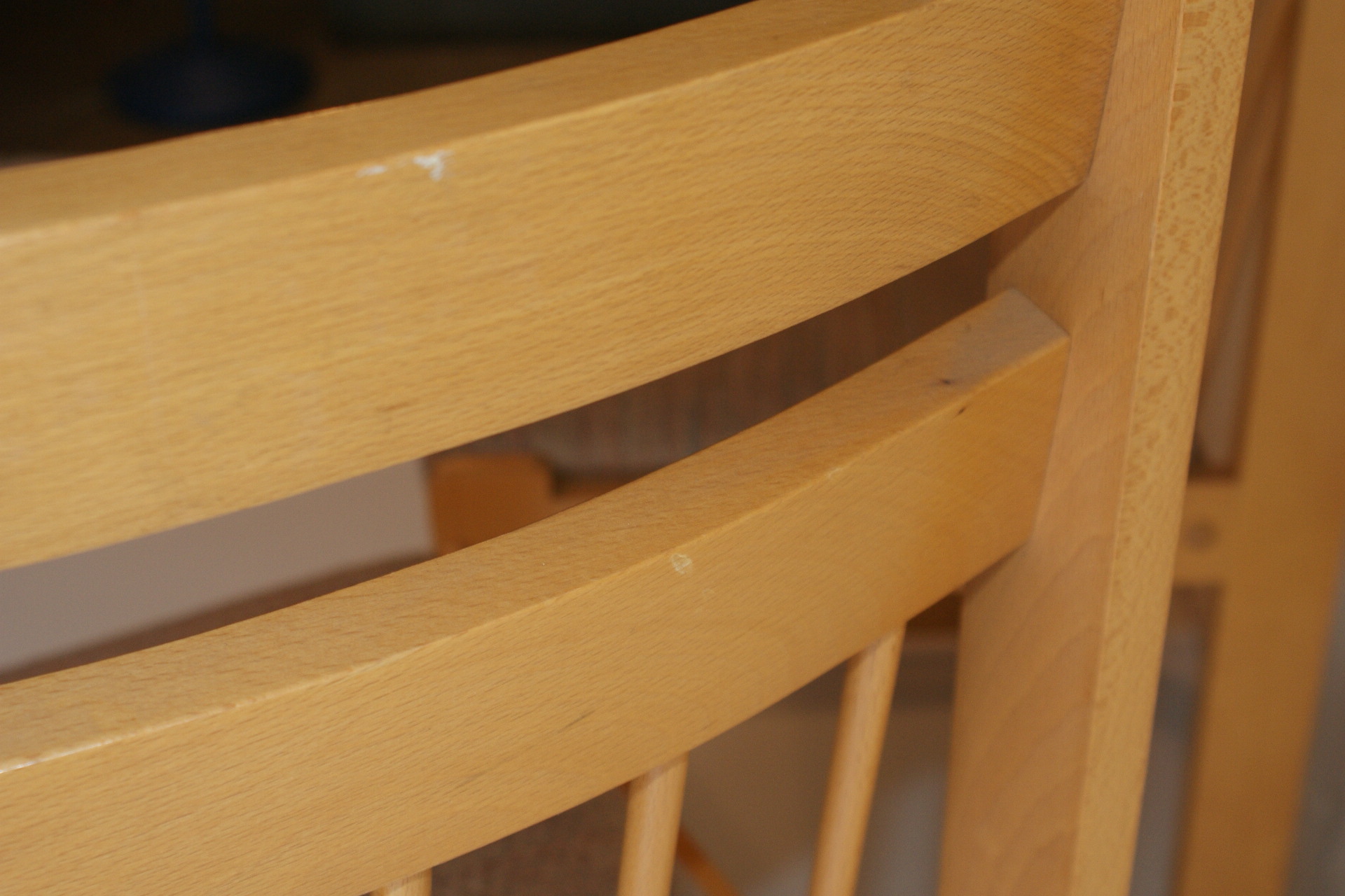 Pair of Solid Wood Chairs with Woven Fabric Seats