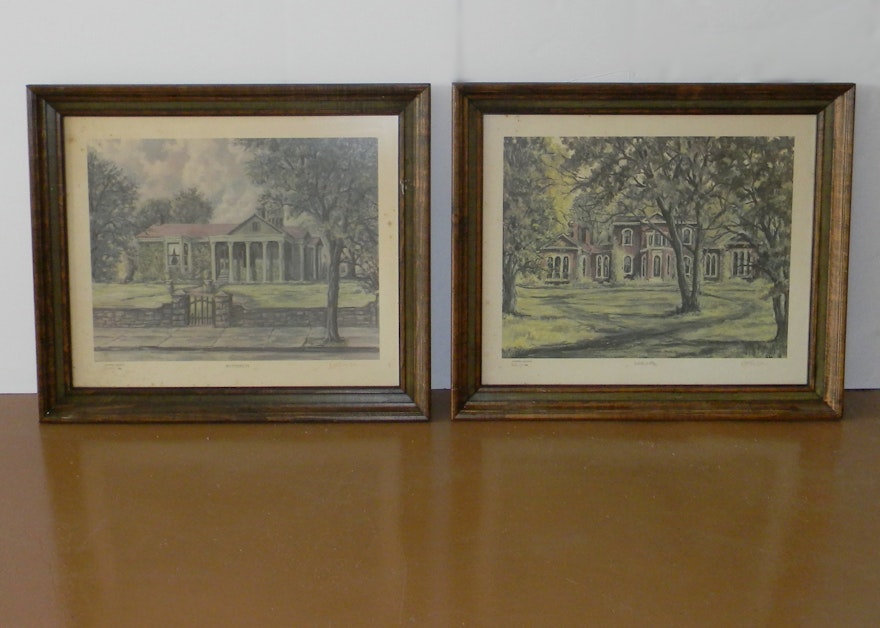Pair of Limited Edition Prints of Lexington KY by Woody Huston