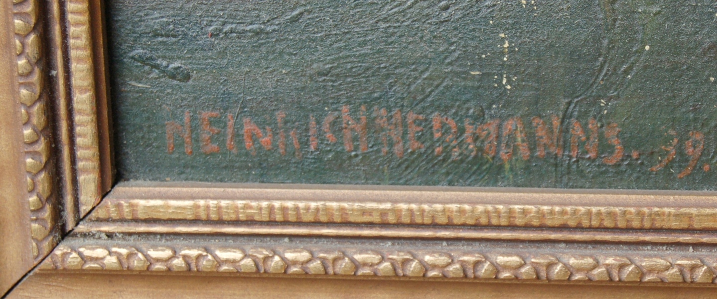 Heinrich Hermanns' Original Oil Painting of Sailboats on Quay