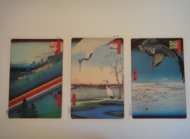 Six Vintage Hiroshige Japanese Offset Lithograph Prints 